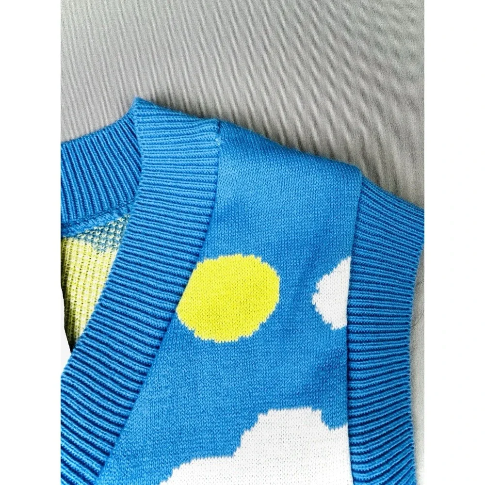 Collusion‎ Women's Size 6 Crop Sweater Vest Landscape